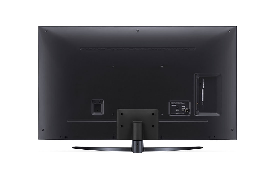 LG 65NANO796QA 65" 4 Rear view of the LG 65NANO796QA showing mounting screw holes and recessed connection bays, one labelled HDMI