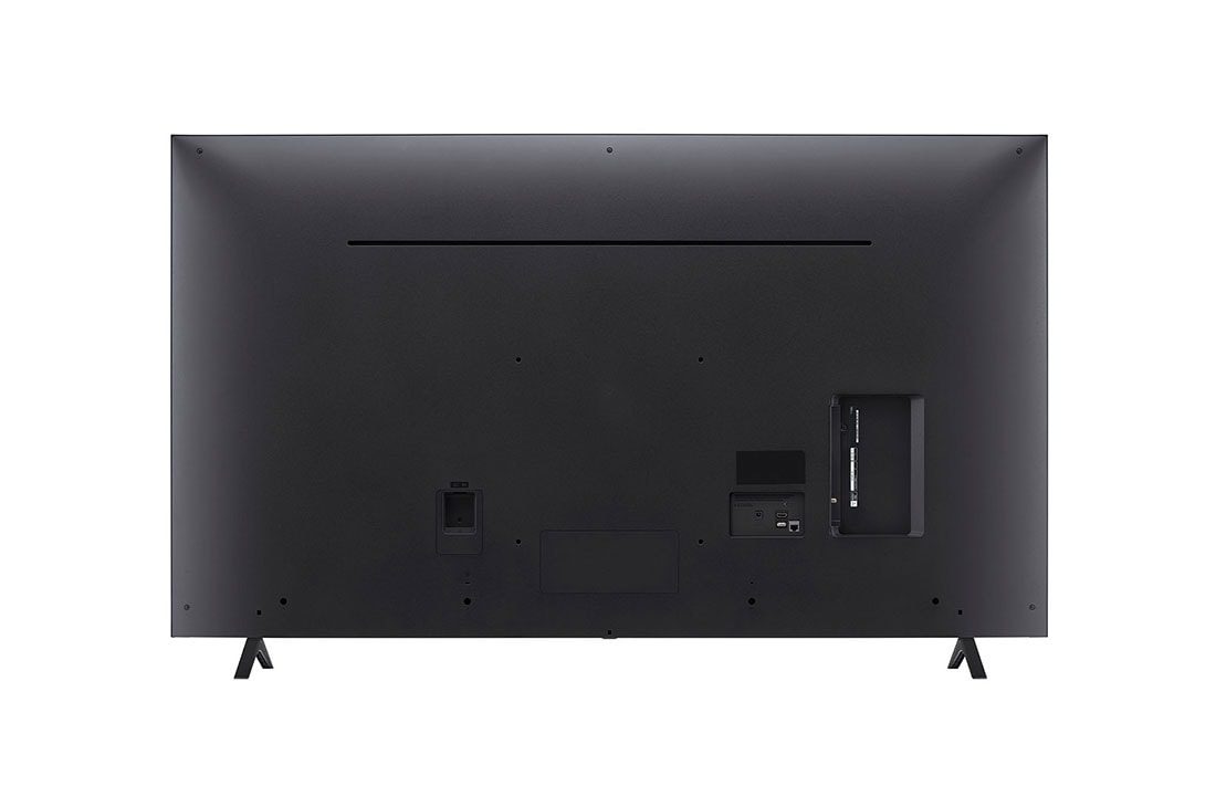 LG 65NANO80T6A 65" 4 Rear of the LG 65NANO80T6A, flat black back panel with cable channel and a recessed connection bay
