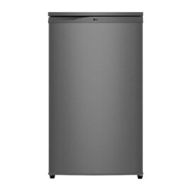 Front view of the silver LG GL-131SLQP single door refrigerator with the LG logo on the door