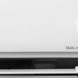 Close-up of the hidden display showing 20 with mode, timer and Wi-Fi icons, plus the ThinQ label