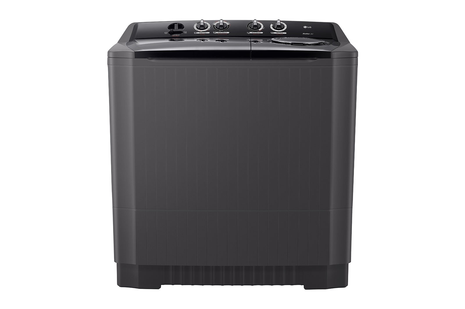LG P1561RWNT twin tub washing machine in black, front view