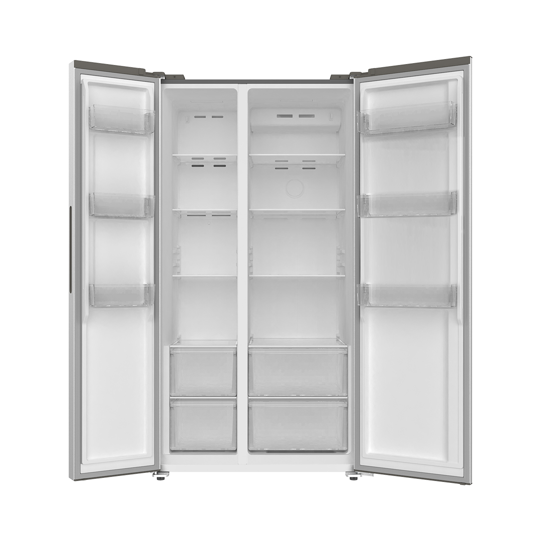 SIGMA SSBSF-A550W with both doors open, showing shelves, door racks and lower drawers