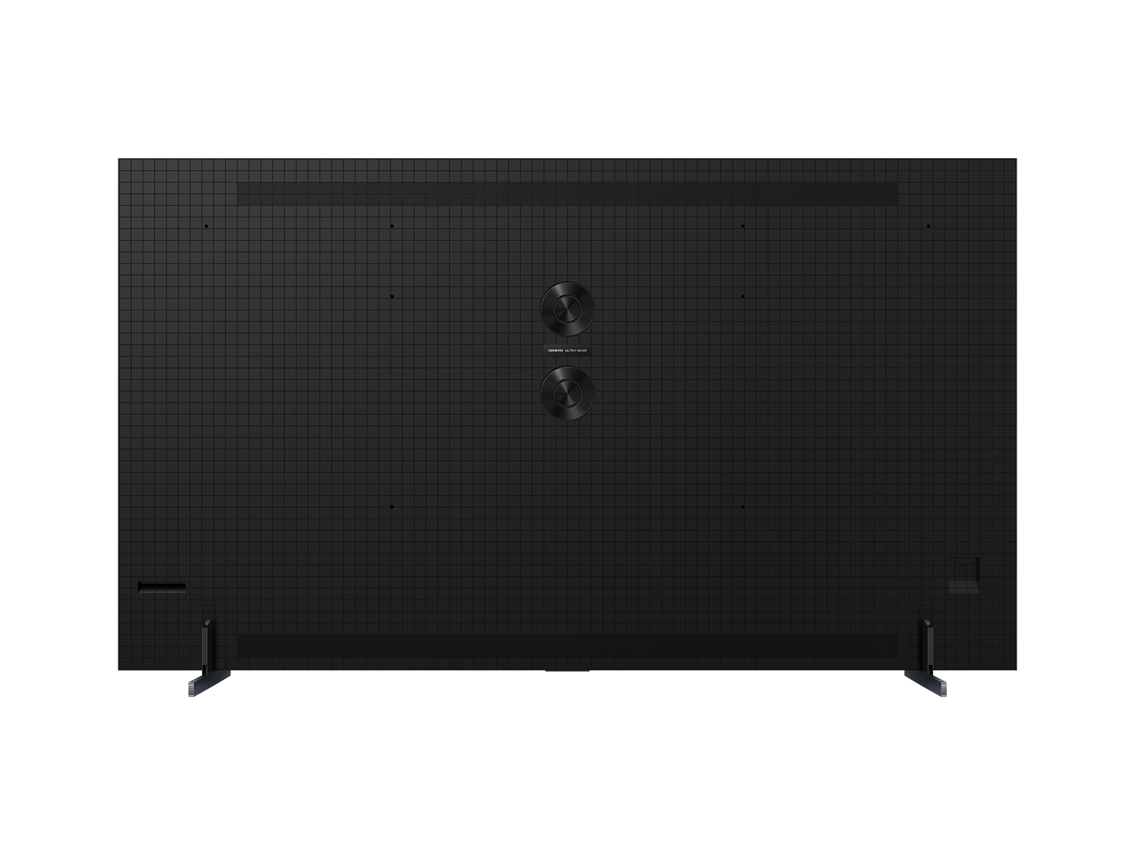 Rear panel of the TCL 115C7K with the wall-mount points