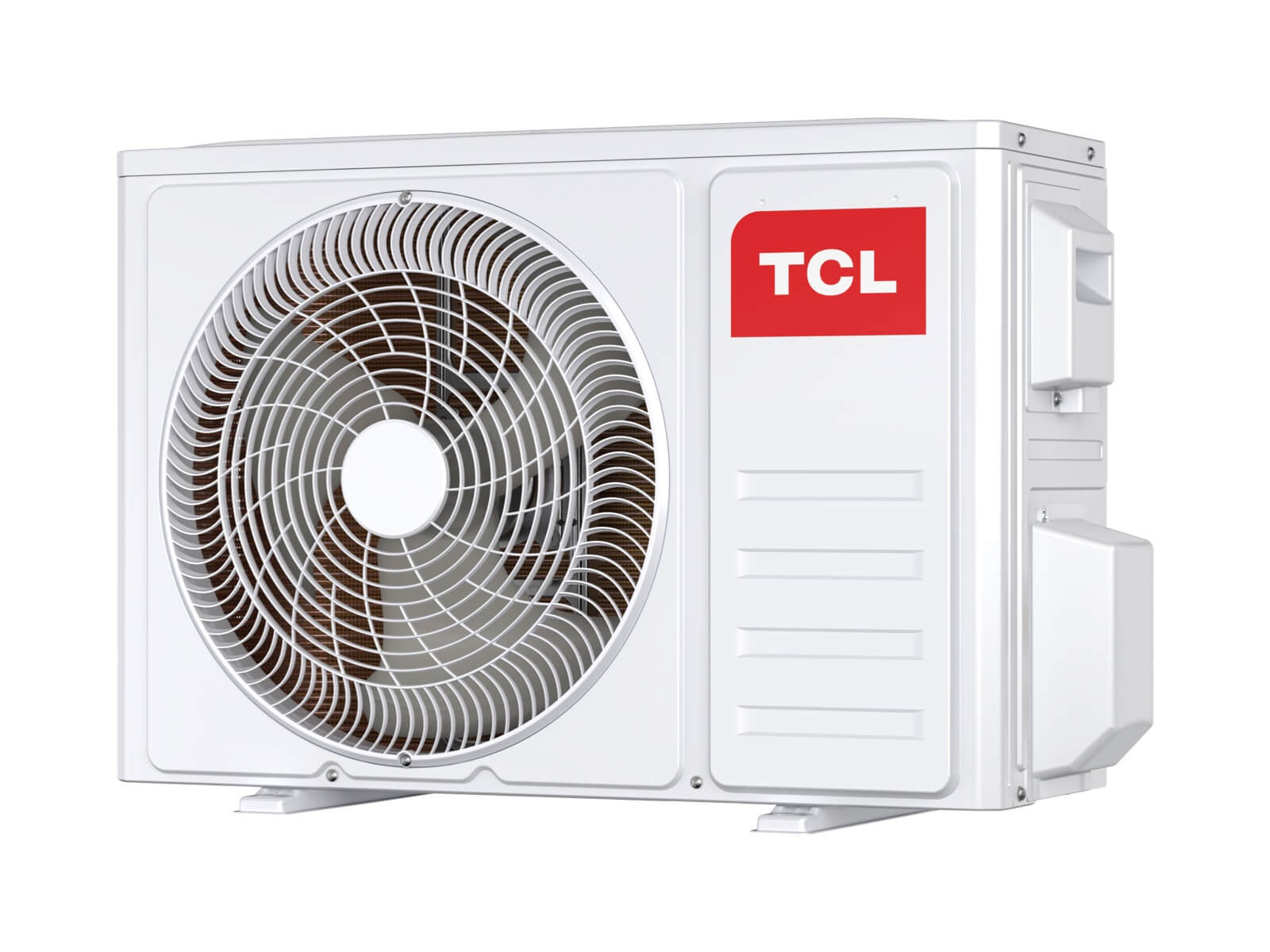 The BreezeIN outdoor unit, white with a red TCL badge
