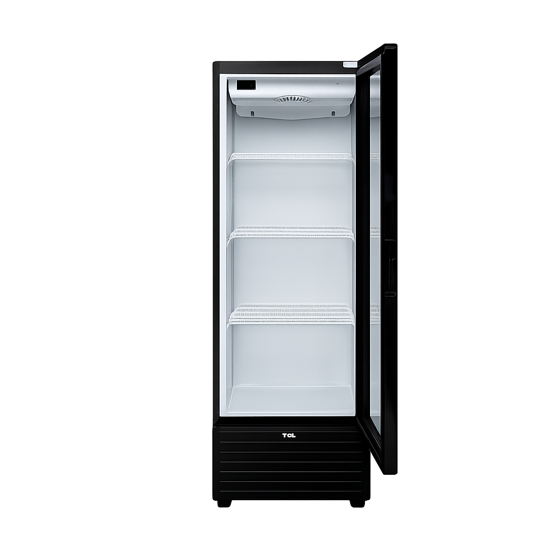 The TCL F215SCB with its glass door open