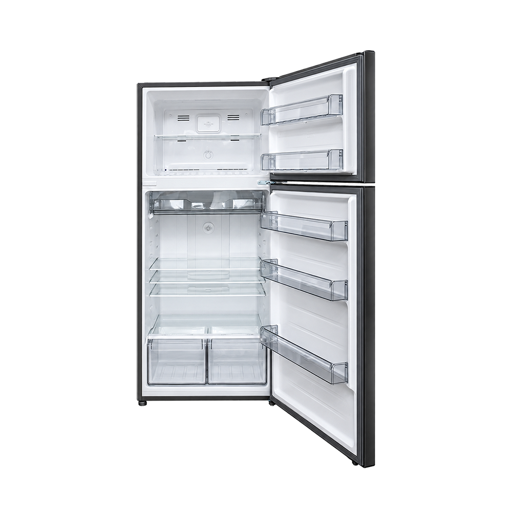 The TCL P624TMG with both doors open, showing the shelves and drawers