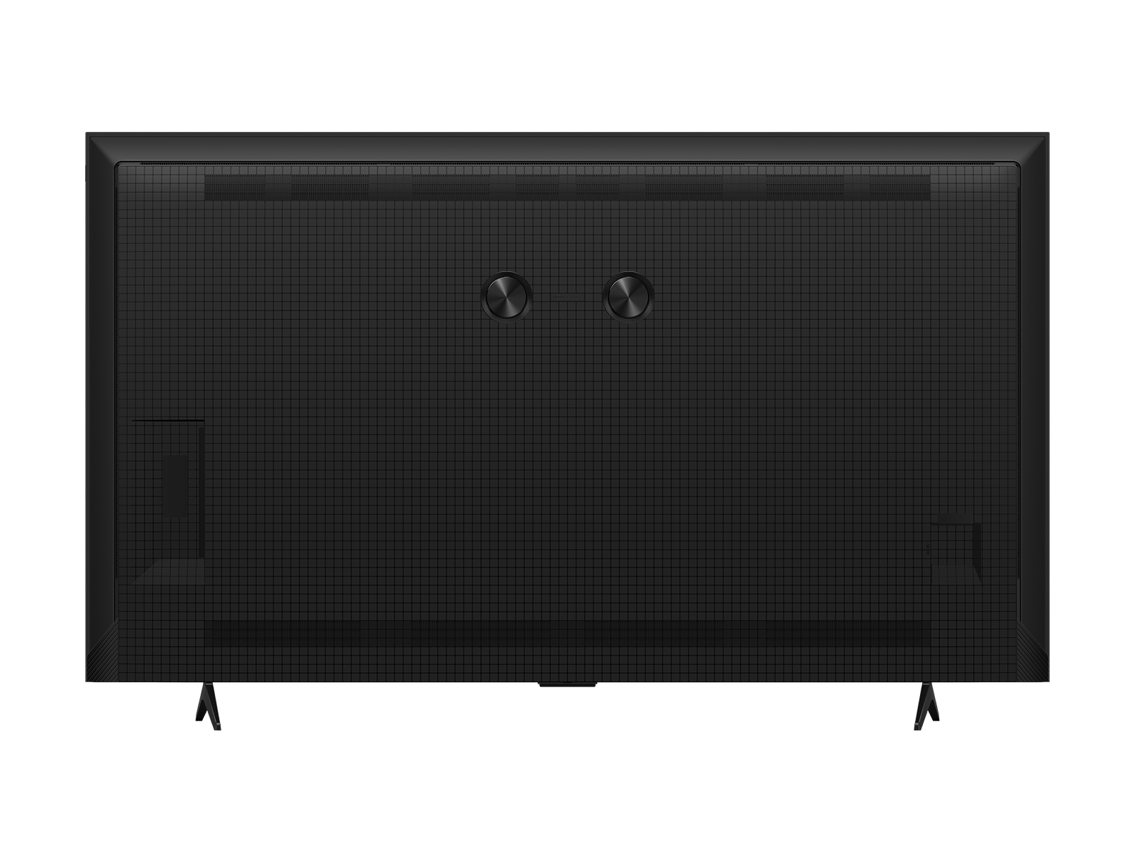 Rear panel of the TCL 85P7L with the wall-mount points